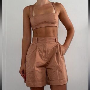 We Wore What Tan Shorts Set